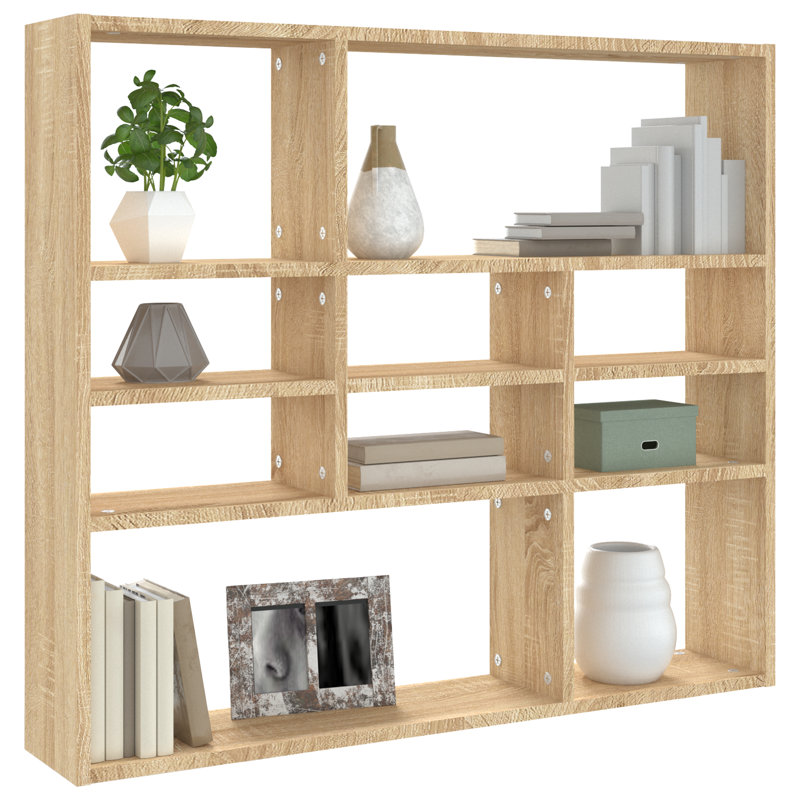 Ramus 10 Piece Wood Accent Shelf, Sonoma Oak