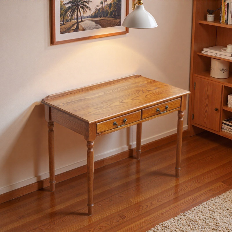 Durable Retro American-style Drawer Writing Desk, 30.7" H x 39.37" W x 21.65" D