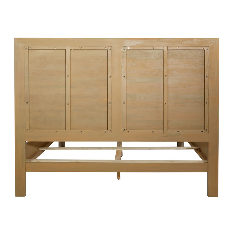 Roux Reclaimed Pine Panel Bed, Light Natural and Grey Wash, King