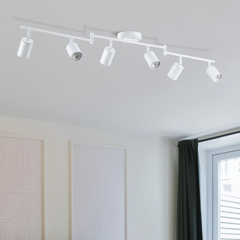 Matte White 4 ft. 6-Light Adjustable Track Lighting Fixture