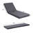 White Acacia Solid Wood Outdoor Chaise Lounge with Dark Grey Water-Repellent Cushion, 400lbs Capacity, Modern Patio Sun Lounger for Garden, Poolside-129240691