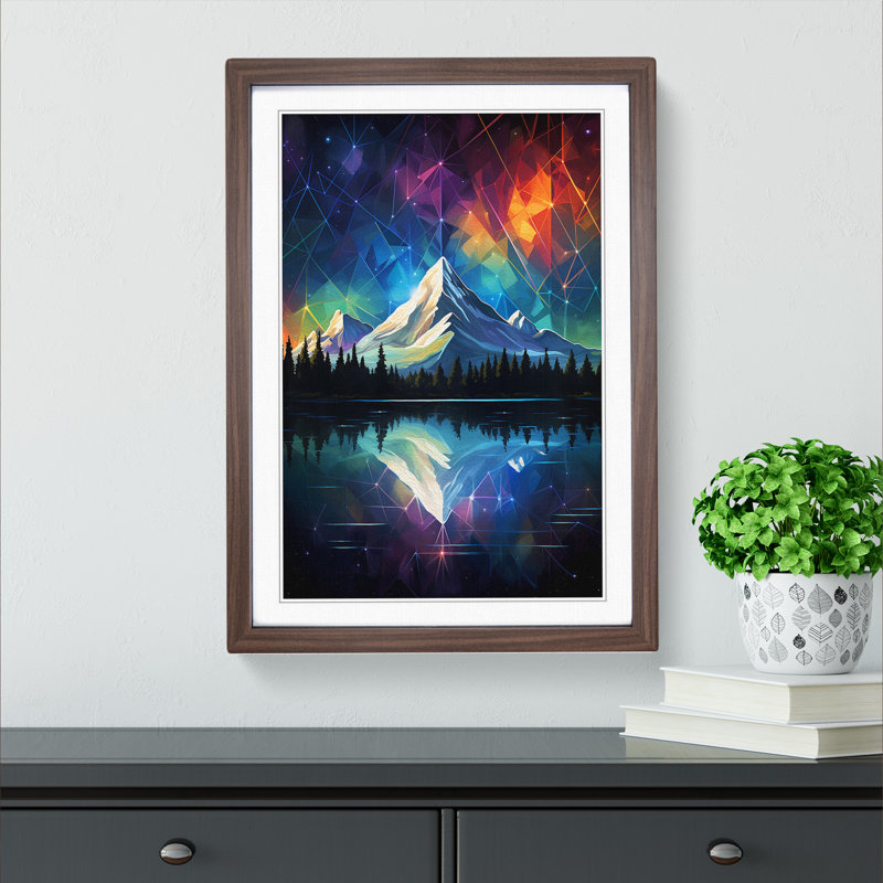 Single Picture Frame Print on Wood, Walnut Framed, 34cm H x 25cm W