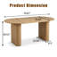 Table de salle à manger ovale de style ferme moderne de 180 cm (70,8 po), plateau large et spacieux, piètement en lattes de bois, pouvant accueillir de 4 à 8 personnes, table en bois naturel polyvalente pour salle à manger, salon et salle de réception.