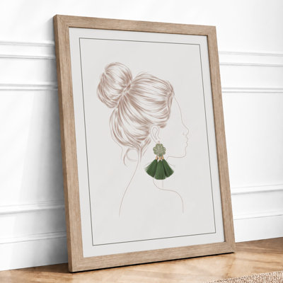 Figure With Gathered Hair Minimalist - Print
