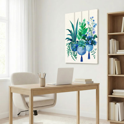 Ensemble d'une toile murale florale à suspendre