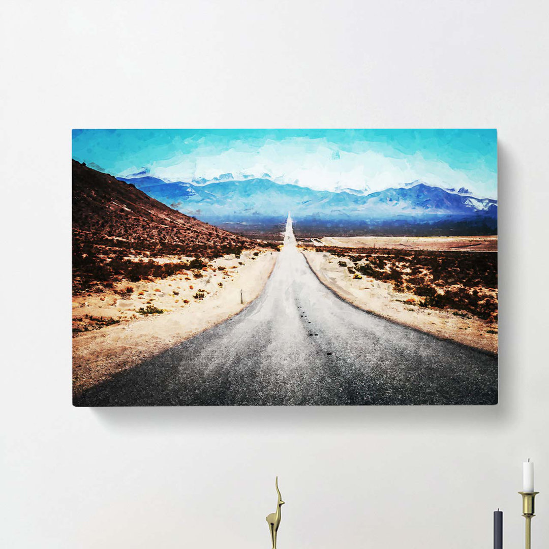 Death Valley in the Mojave Desert in Abstract - Wrapped Canvas