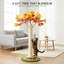 Arbre à chat décoratif de 104 cm (40,9 pouces) avec motif de feuilles d'érable d'automne, recouvert de sisal naturel et orné de feuillage automnal. Il est doté d'un jouet interactif pour l'entretien et le jeu des griffes des chats d'intérieur.