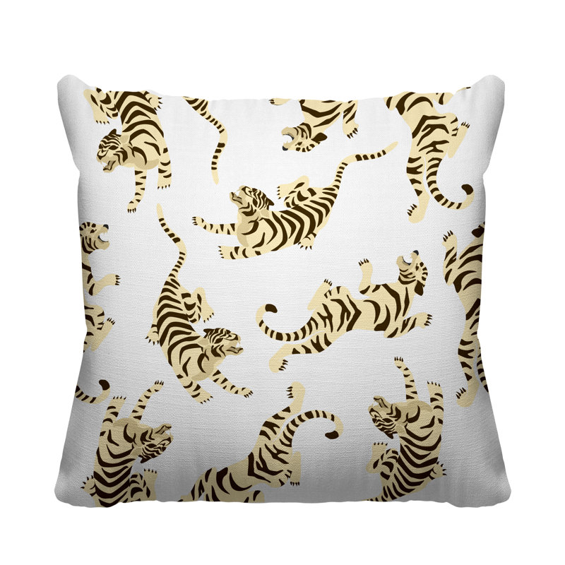 Outdoor Reversible Throw Pillow, White, 15W" x 15H"