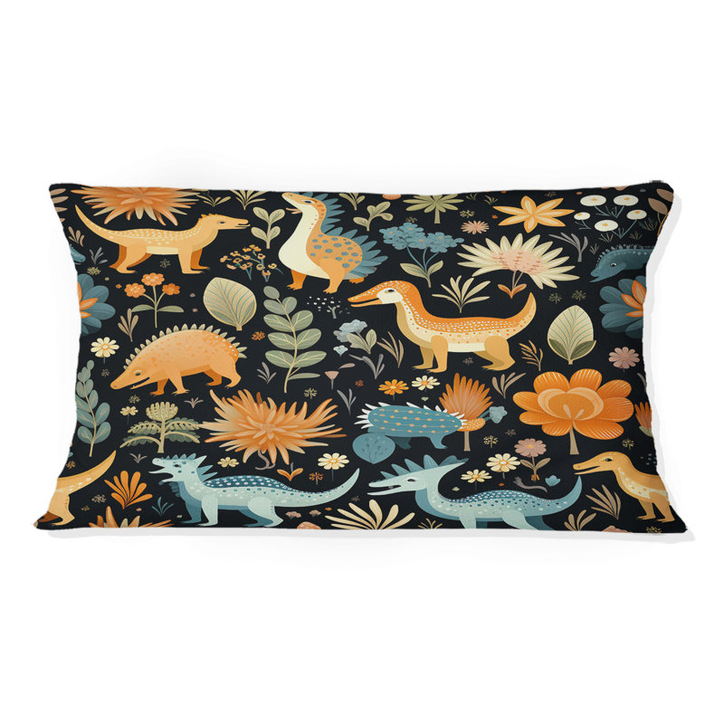 Dinosaurs Roar V - coussin floral en polyester