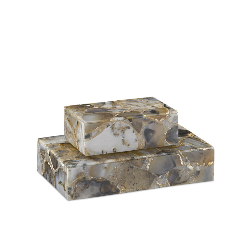 Malaga Agate Decorative Box, 2.5"h x 7"w x 11"d