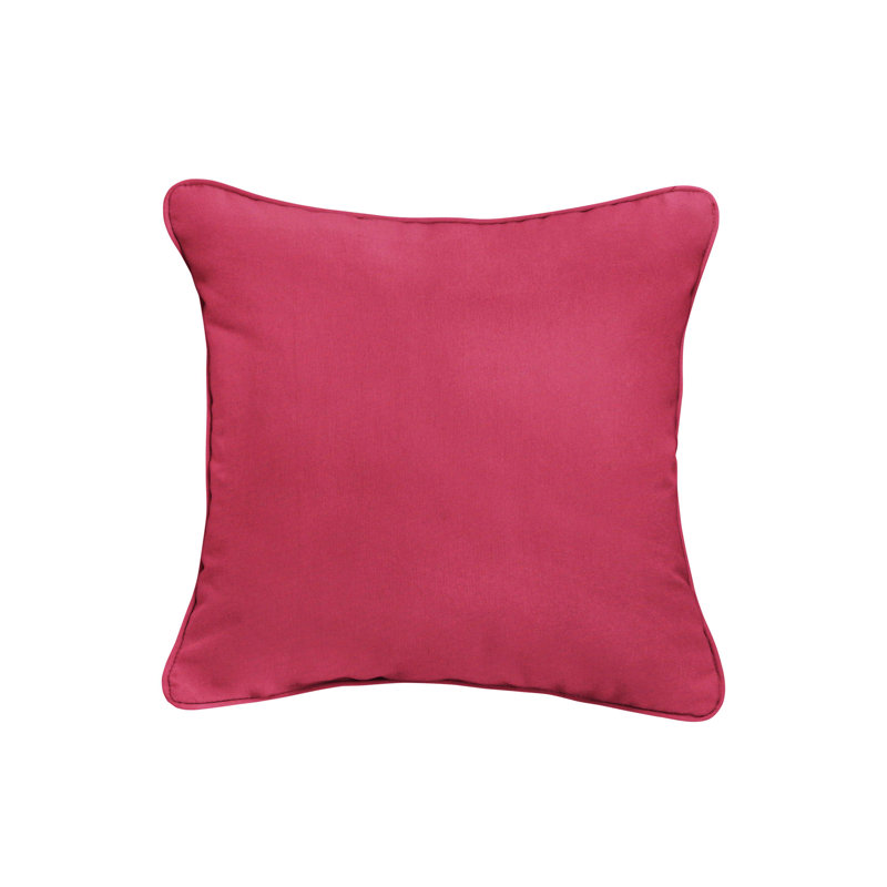 Ansonia Sunbrella® Outdoor Throw Pillow, 22" x 22", Canvas Hot Pink