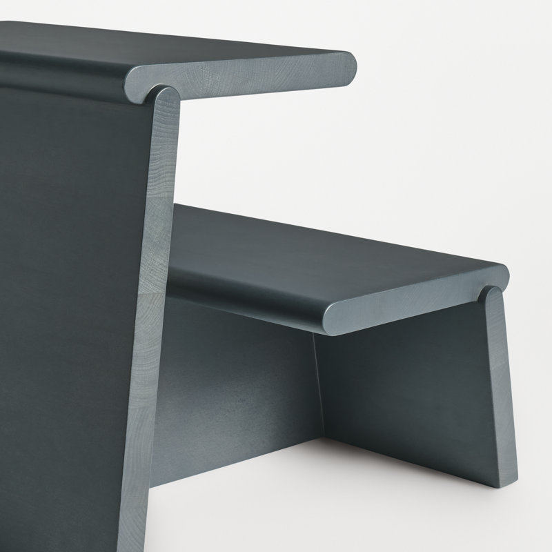 Jut Solid Wood End Table, Midnight