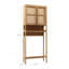 Support de rangement en bambou pour toilette avec tablette ouverte de très grande capacité et portes à persiennes pour une organisation peu encombrante de la salle de bain-1074998217