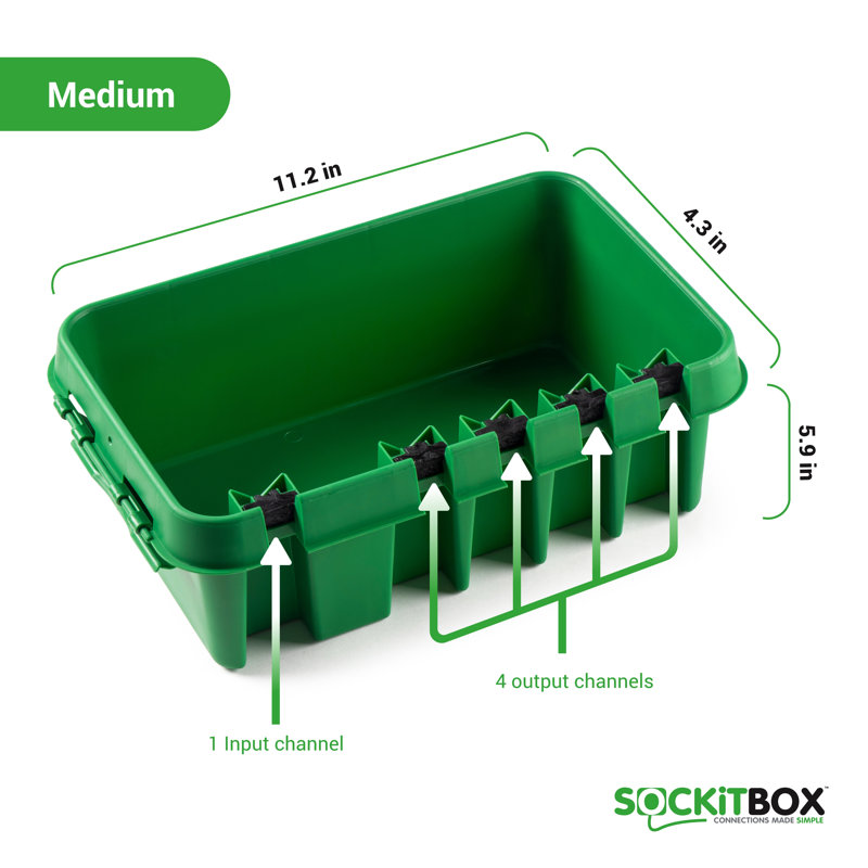 Boîte de connexion résistante aux intempéries, H 6 po x l 11,2 po x P 4,3 po, Vert