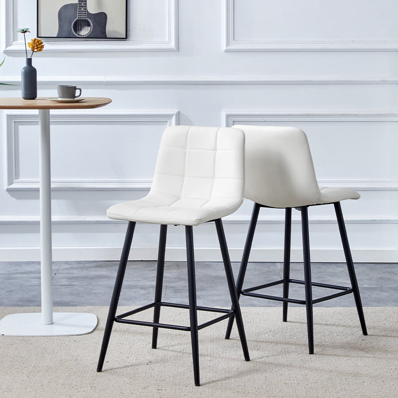 Modern Bar Chair Set, 2, White