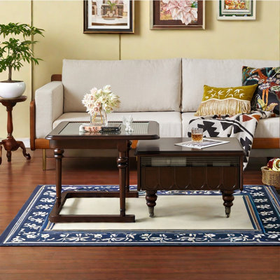 American retro square solid wood coffee table