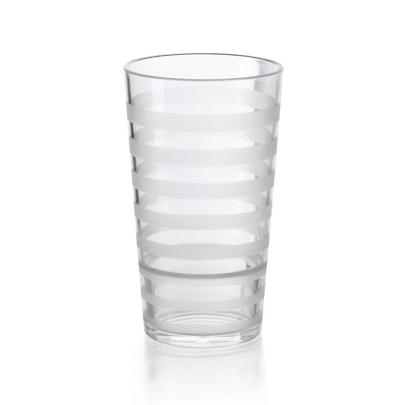 Gobelet bas en plastique opaque à rayures incassables Or bis, Transparent, 12, 20