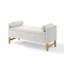 Banc de chambre rembourré avec tissu bouclé
