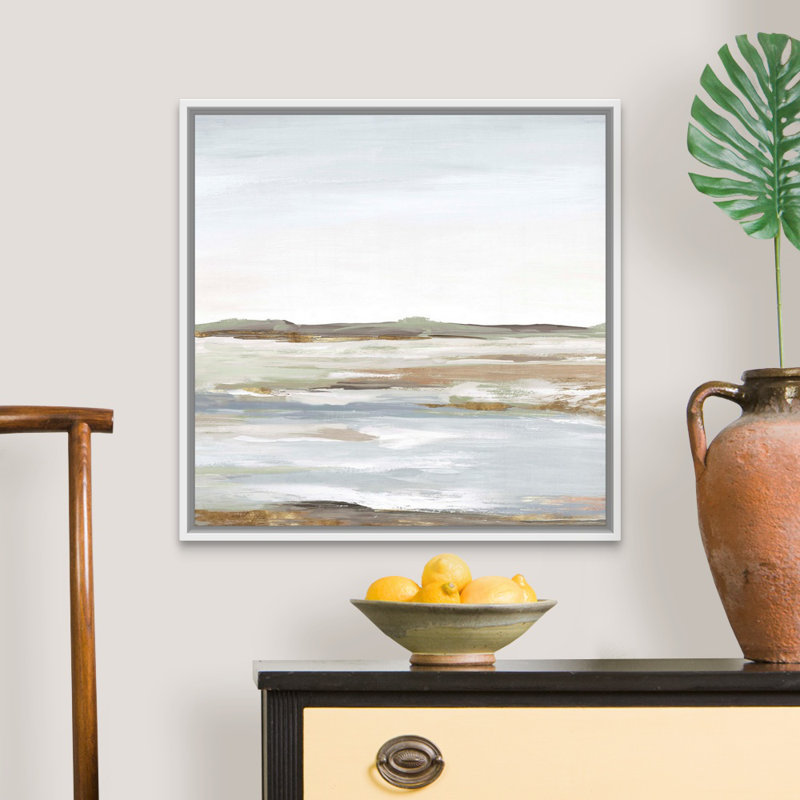 «Vastness I» par Eva Watts - reproduction d'art, H 26 po x l 26 po, Toile avec cadre photo, Blanc