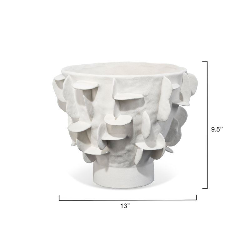 White Textured Ceramic Decorative Table Bowl