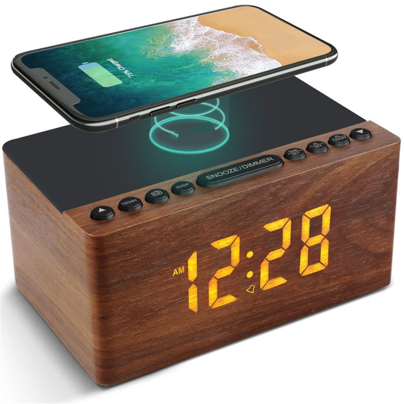 Digital Electric Alarm Tabletop Clock, Black