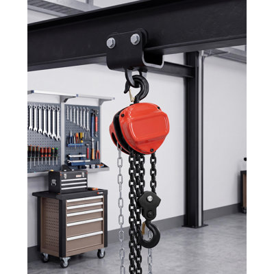Palan à chaîne à main de 2 tonnes - capacité de 4 400 lb, hauteur de levage de 8 pi, chaîne G80, crochets pivotants à 360 °, frein de sécurité pour la construction d'un entrepôt de garage