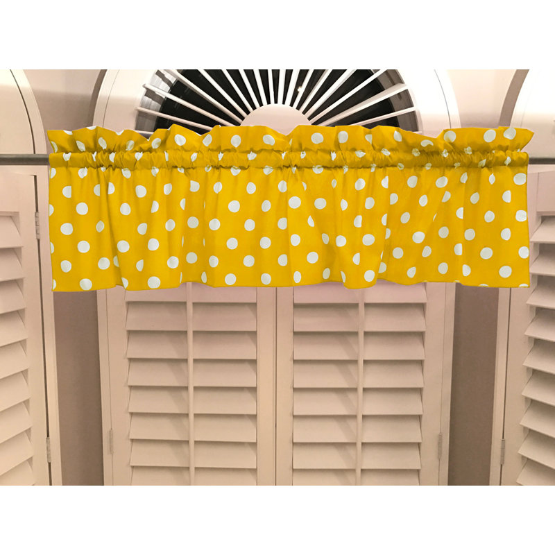 Cantonnière sur mesure en mélange de coton à pois 58 po Chrisman, L 58 po x L 28 po, Jaune/blanc