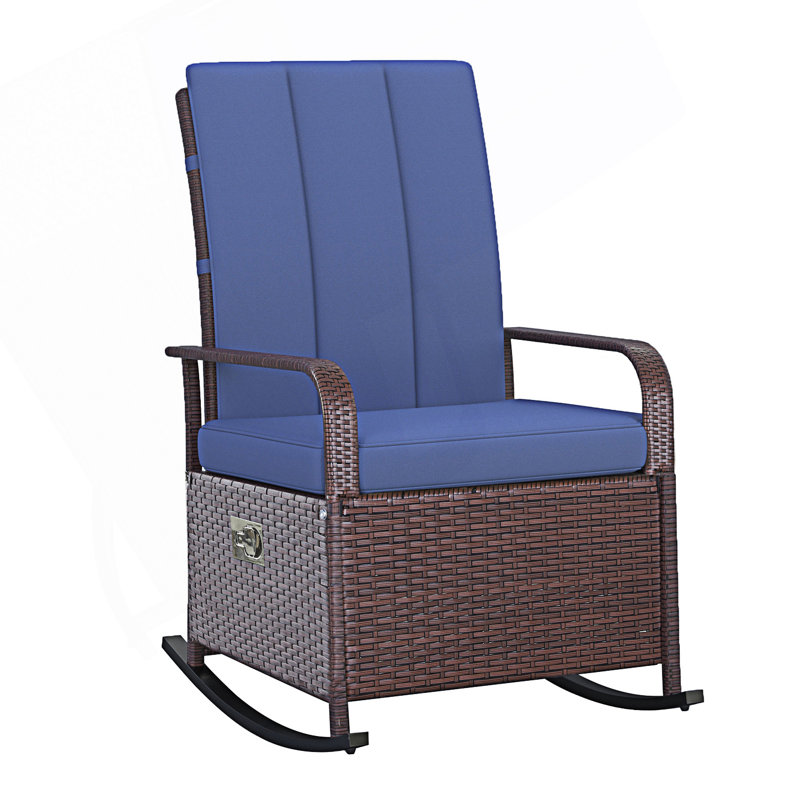 Chaise berçante d'extérieur, fauteuil inclinable avec dossier ajustable, chaise longue