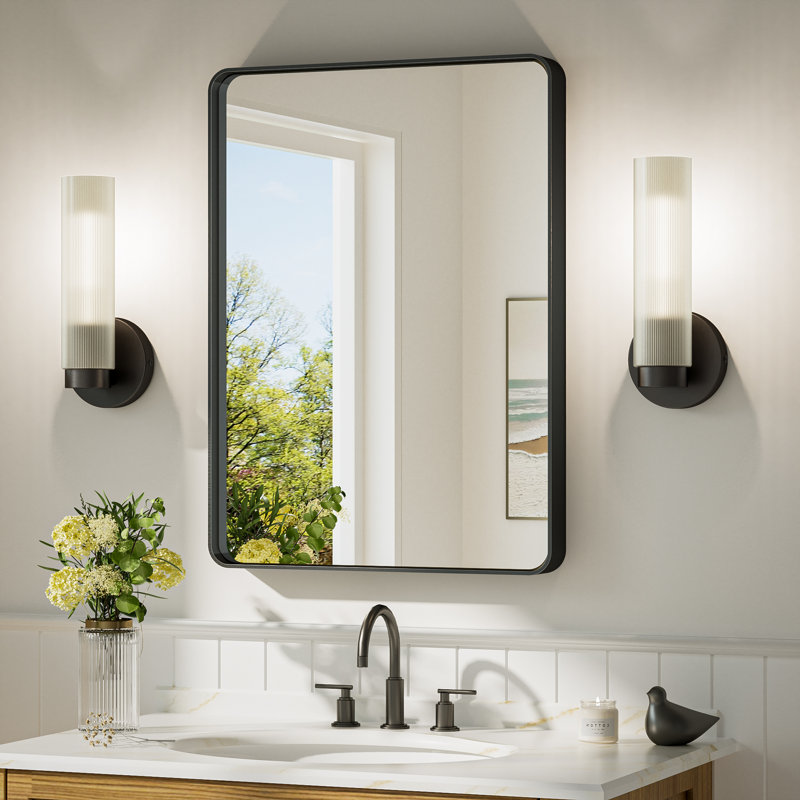 Wall Armed Sconce Bathroom Vanity Light, Matte Black