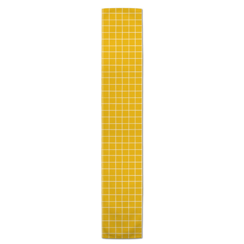 Chemin de table Doster, 72 po x 16 po, Jaune, Écossais