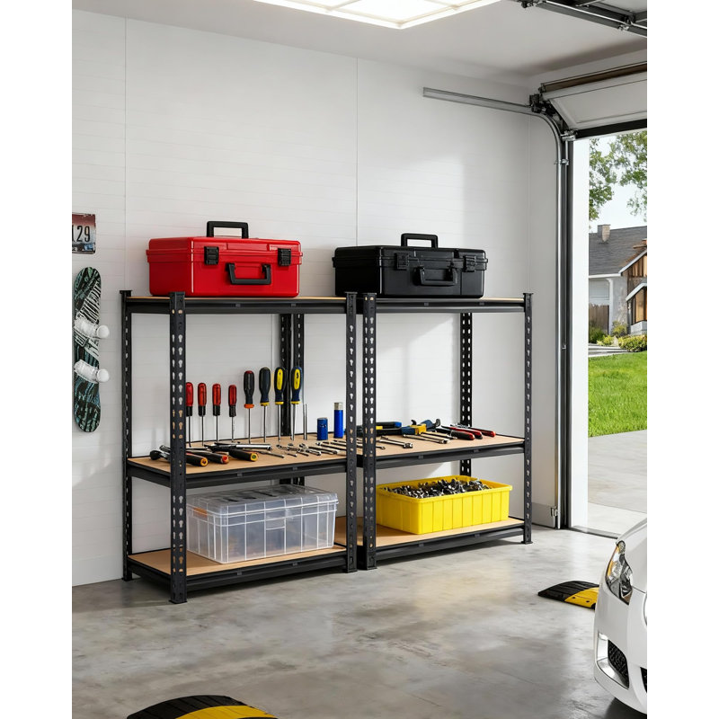3-Tier Heavy Duty Garage Shelving Unit, Adjustable Metal Storage Rack, 1320 lbs Capacity Utility Shelf, 48x24x36 in