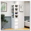 Armoire de rangement haute avec 4 tablettes et 3 tiroirs latéraux