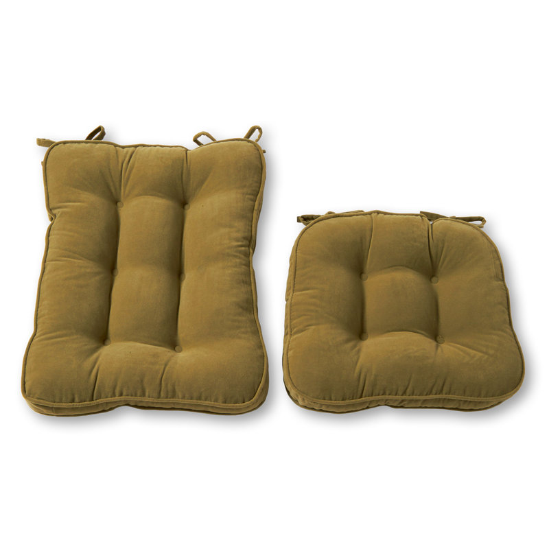 Reversible Microfiber Rocking Chair Cushion Set, 22" W x 17" D, Moss