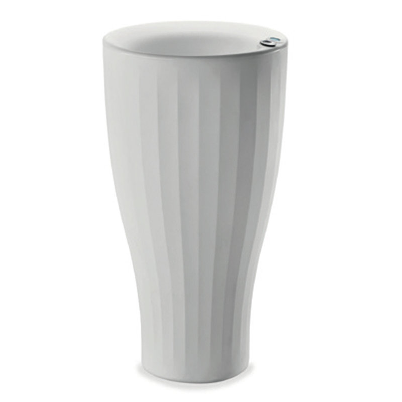 TruDrop Cup Self Watering Tall Planter, Alpine White, 29.53" H x 16" W x 16" D