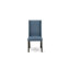Ensemble de salle à manger 3 pièces comprenant une table de cuisine en bois et 2 chaises de salle à manger en tissu de lin bleu avec dossier haut - finition noire-1287350216