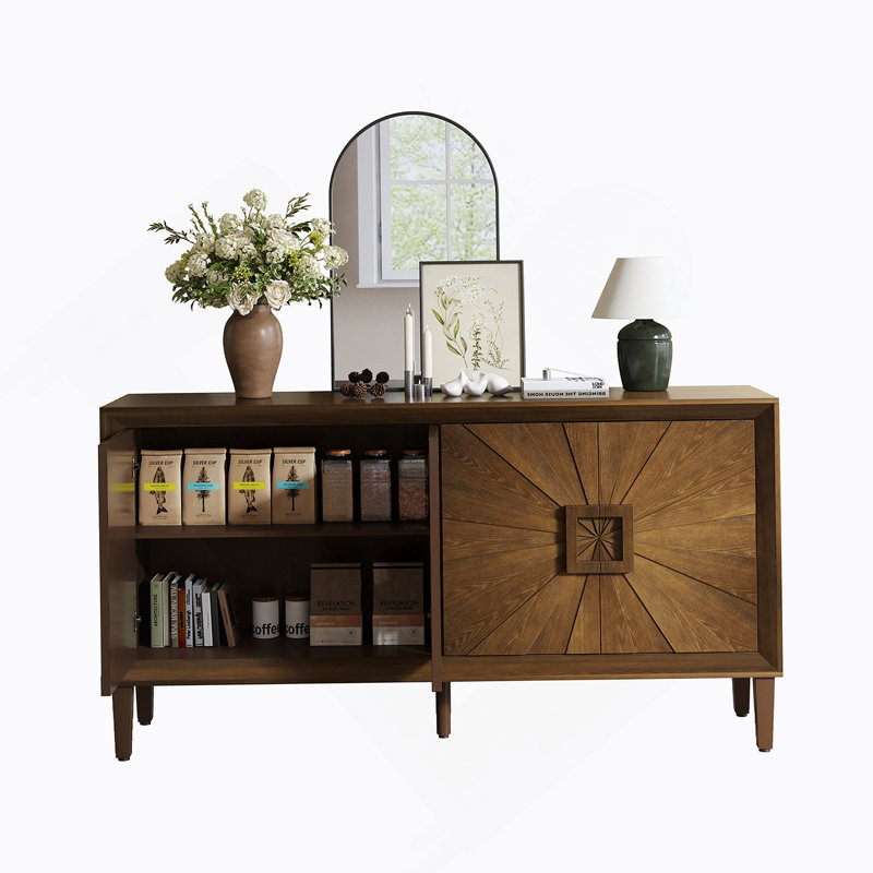 Charmante armoire de rangement rustique de style campagnard au design innovant et polyvalente, Noyer