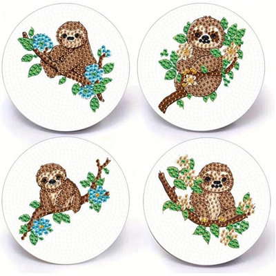 Wood Round 4 Piece Coaster Set