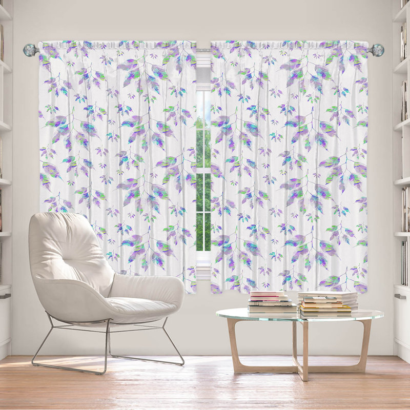 Ghassan Room Darkening Curtain Pair, 40" W x 52" L, Purple