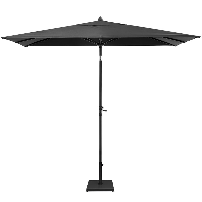 Parasol de marché rectangulaire inclinable 106 po x 60 po avec base lestée, Noir, noir, noir, noir