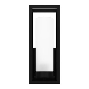 Matte Black Frosted Glass Outdoor Wall Lantern