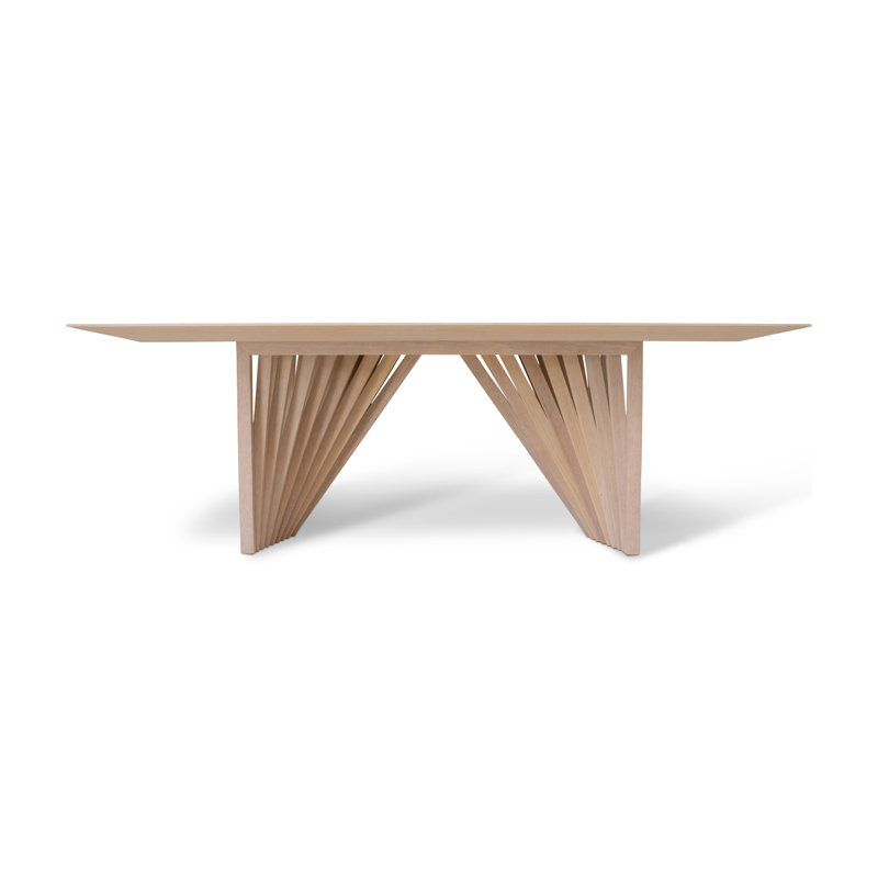 Modern Brazilian Laguna Glass Top Dining Table, Nevoa