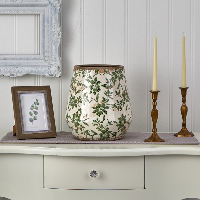 Pot à fleurs en céramique Kentshire, H 12 po x l 11,5 po x P 11,5 po