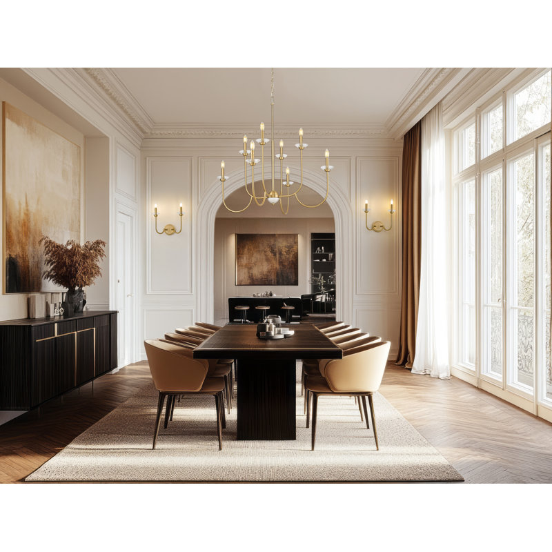 Lustre Allistair, H 35 po x l 36 po x P 36 po, Doré, 8 lumières