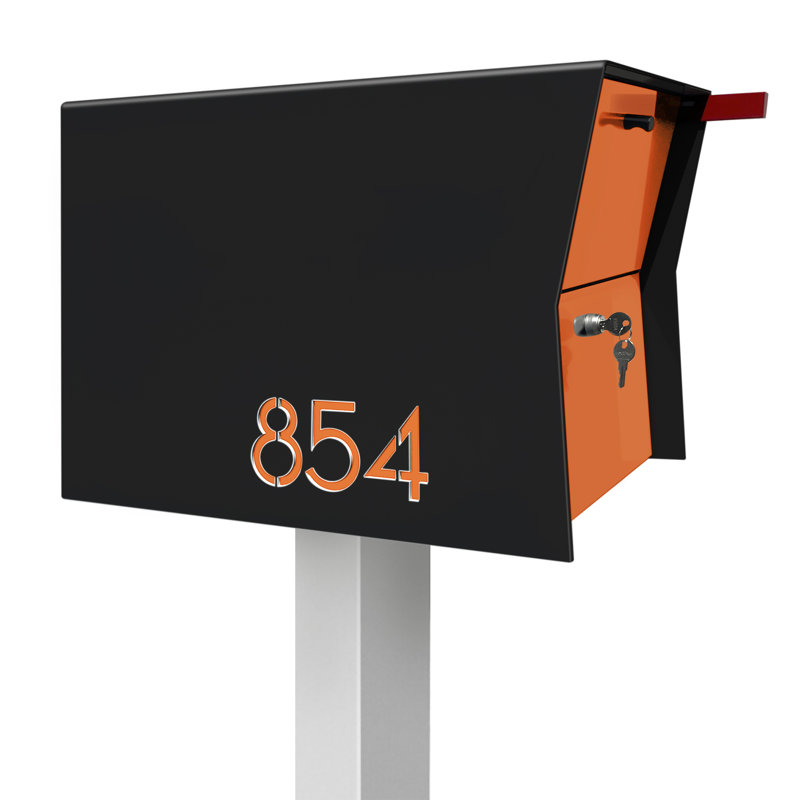 Boîte rétractable Retrobox en blanc et noir, Noir / orange, Oui