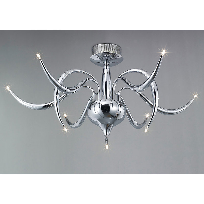 Acuff Semi Flush Mount, Polished Chrome