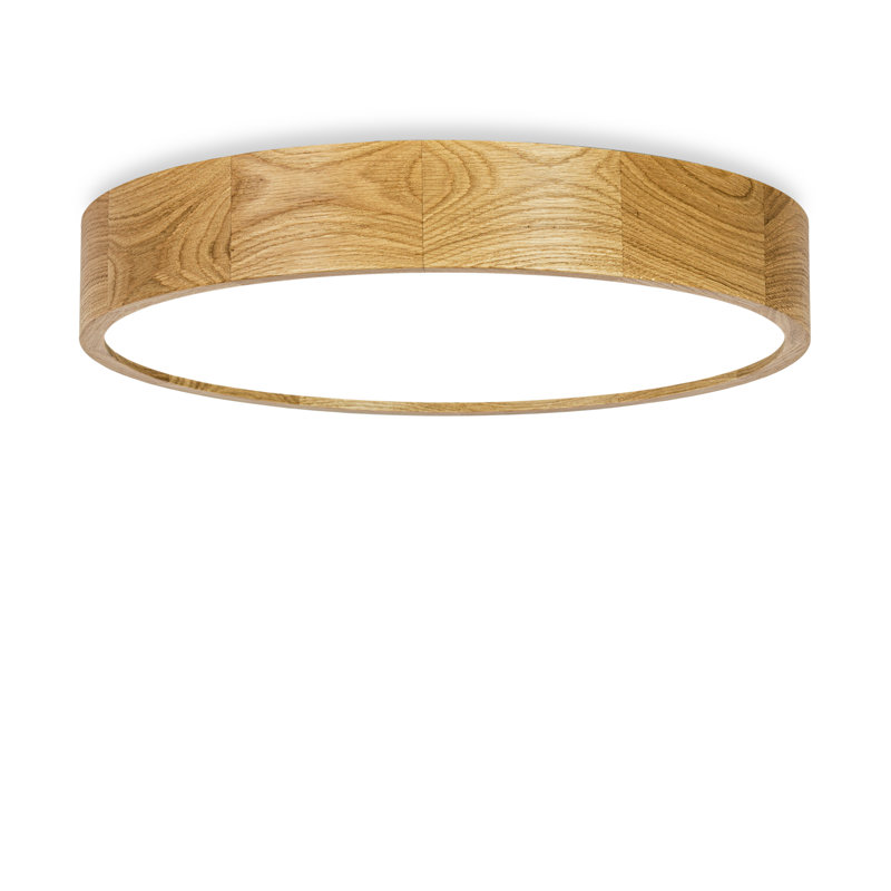 Demitria Flush Mount, Natural Oak, 8cm H x 47.5cm W x 47.5cm D