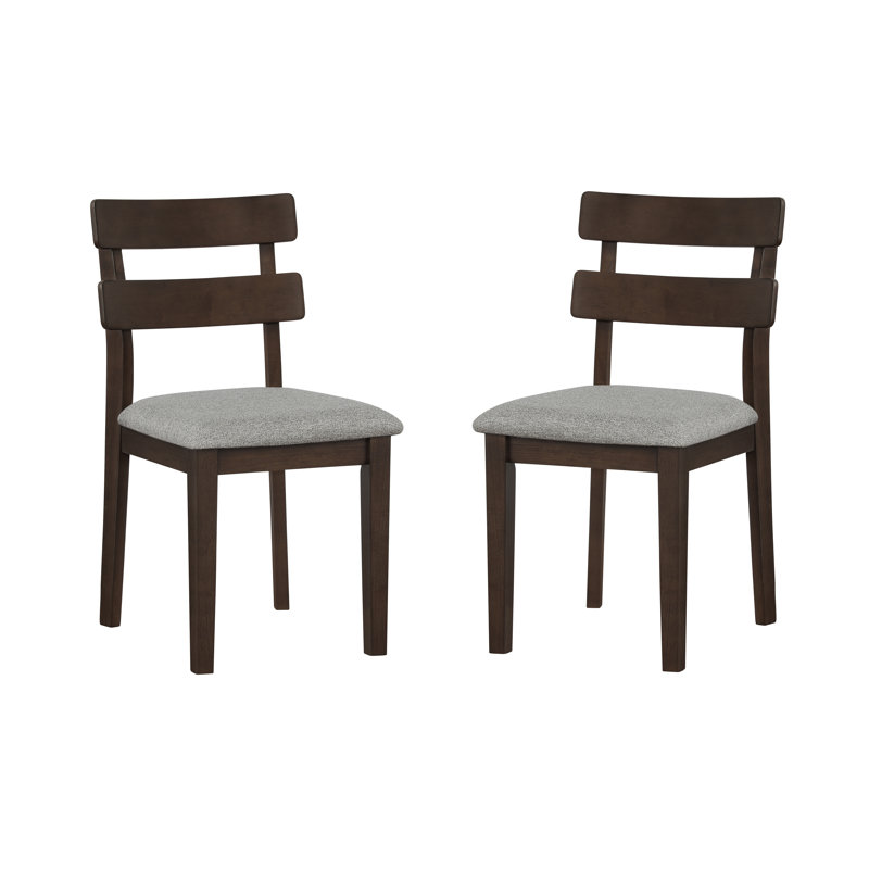 Eickhoff Solid Wood Ladder Back Side Chairs, Grey, Brown