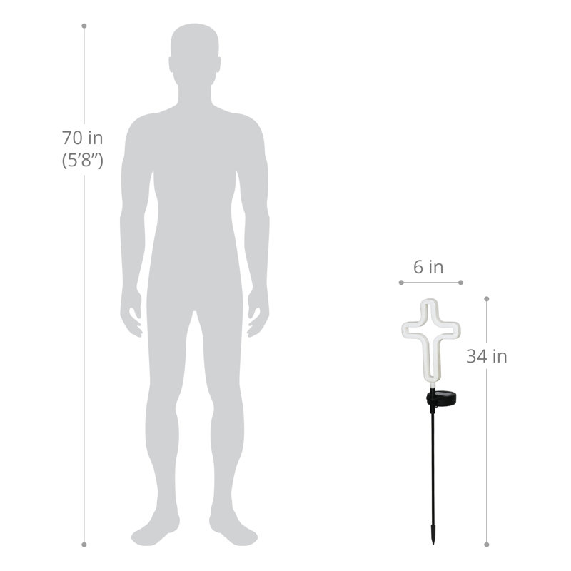 White Solar LED Cross Garden Stake Light