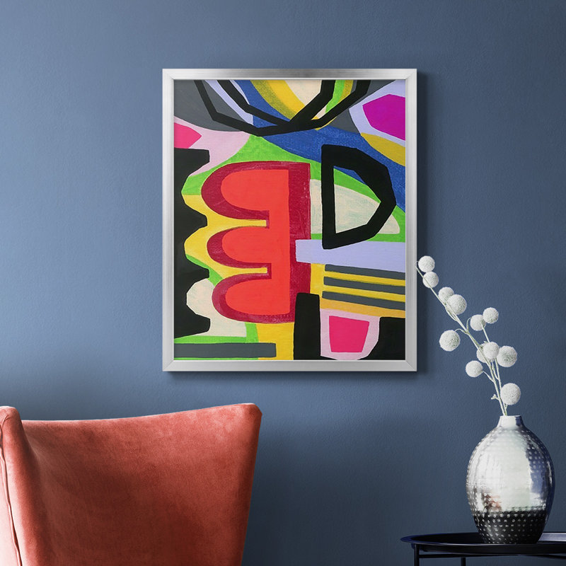 Toile encadrée de qualité supérieure Bold Shape Shift I - prête à être accrochée, H 24 po x l 20 po, Argent