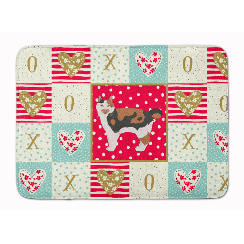 Tapis de cuisine à mousse mémoire cat love Charvi, Cymric brun